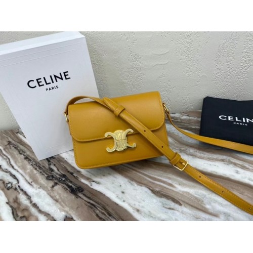 Celine TEEN BORSA TRIOMPHE IN VITELLO LUCIDO MINERALE 188423 giallo
