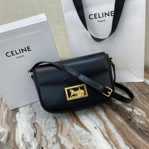 Celine TEEN BORSA TRIOMPHE IN VITELLO LUCIDO MINERALE 195302 nero
