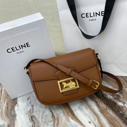 Celine TEEN BORSA TRIOMPHE IN VITELLO LUCIDO MINERALE 195302 marrone