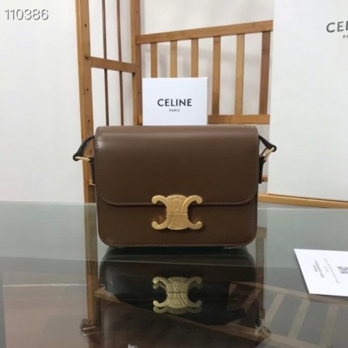Celine TEEN BORSA TRIOMPHE IN VITELLO LUCIDO MINERALE 188423 Khaki