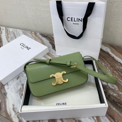 Celine BORSA A SPALLA TRIOMPHE IN VITELLO NATURALE 194143 verde