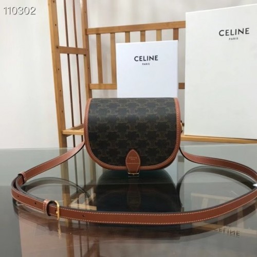 Celine BORSA A SPALLA TRIOMPHE IN TELA TRIOMPHE E VITELLO 191502 nero