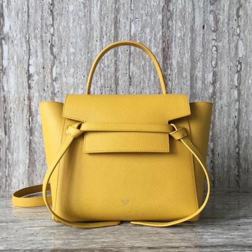Celine mini marsupio in pelle di vitello originale A98310 giallo