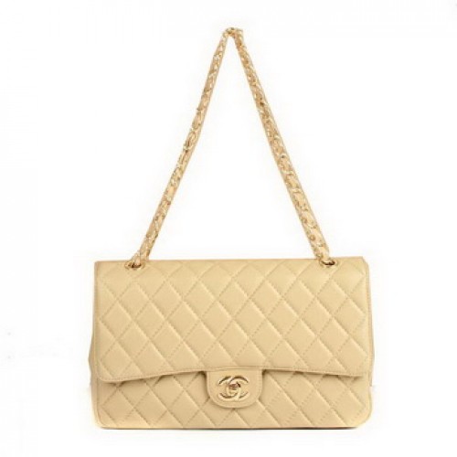 Borse Chanel Jumbo 1119 Hardware dorato in pelle color albicocca