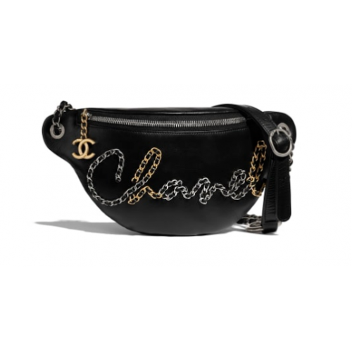 Chanel 19 Bodypack in pelle di montone AS1783 nero