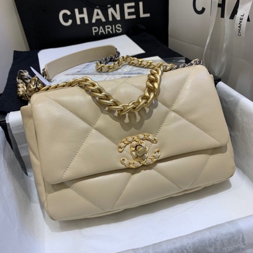 Borsa con patta Chanel 19 AS1160 AS1161 AS1162 Nude