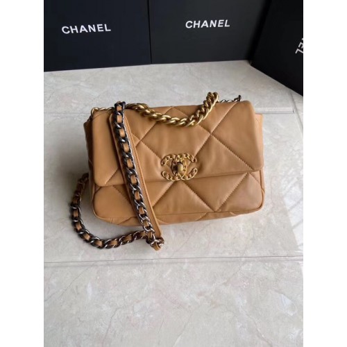 Borsa con patta Chanel 19 AS1160 marrone