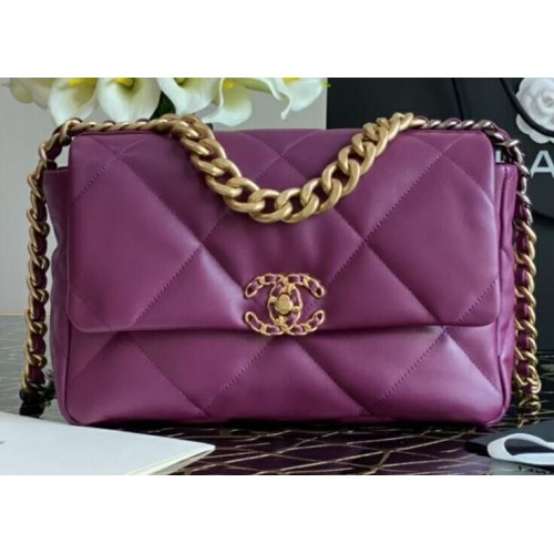 Borsa con patta Chanel 19 AS1160 viola