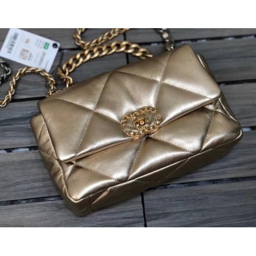 Chanel 19 borsa con patta AS1160 oro