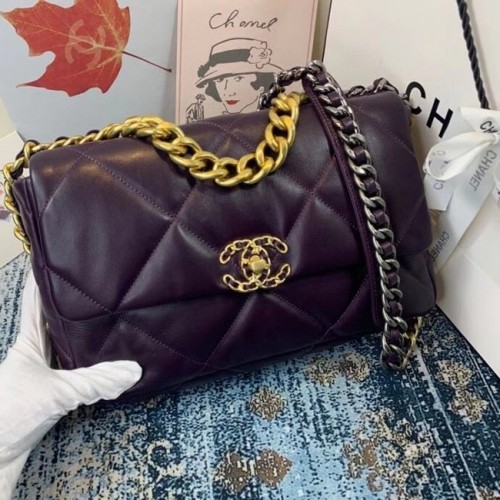 Borsa con patta Chanel 19 AS1161 viola intenso
