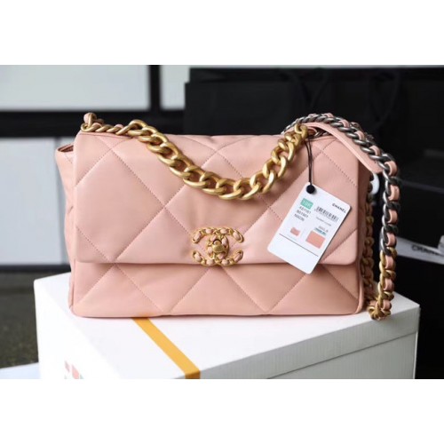 Borsa con patta Chanel 19 AS1161 rosa