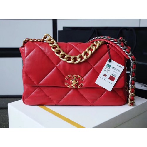Borsa con patta Chanel 19 AS1161 rossa