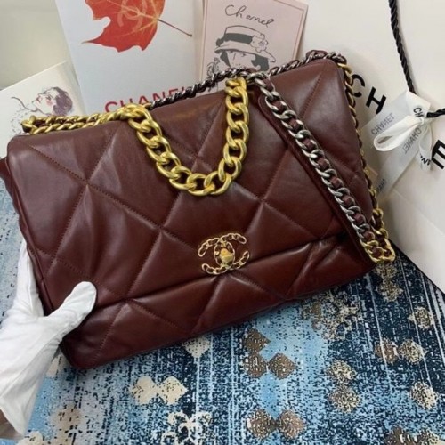 Borsa con patta Chanel 19 AS1162 Bordeaux
