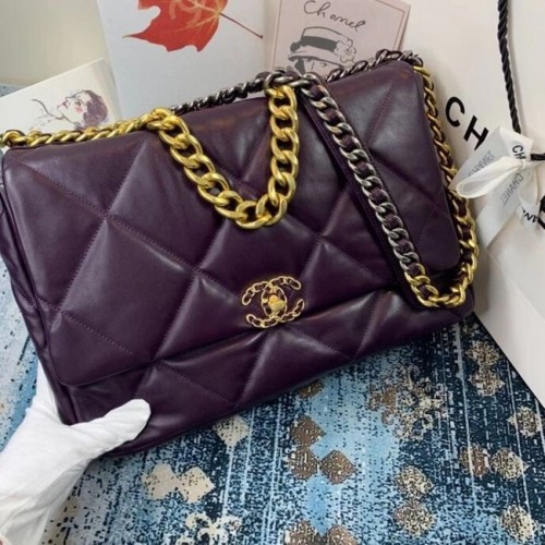 Borsa con patta Chanel 19 AS1162 viola intenso