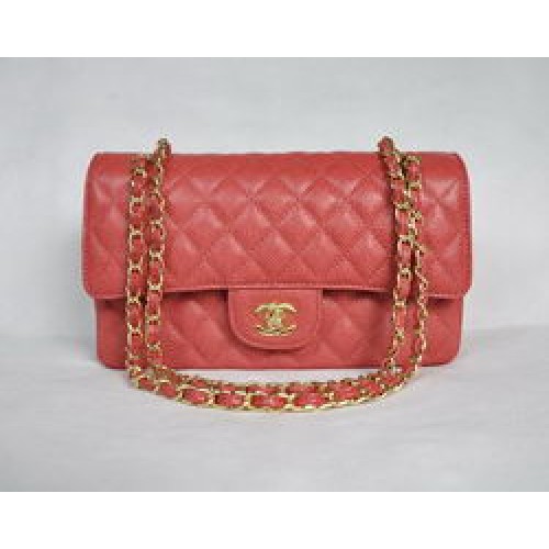 Borsa con patta trapuntata Chanel 2.55 1112 rossa con hardware dorato