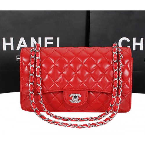 Borsa Chanel 2.55 Series 1112 Pelle di montone rossa Argento