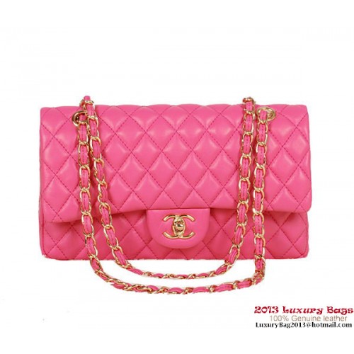Borsa Chanel serie 2.55 in pelle di montone rosa 1112 oro