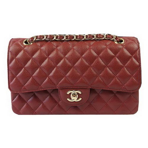 Borse Chanel Serie 2.55 Pelle modello Cannage bordeaux CFA1112 Oro