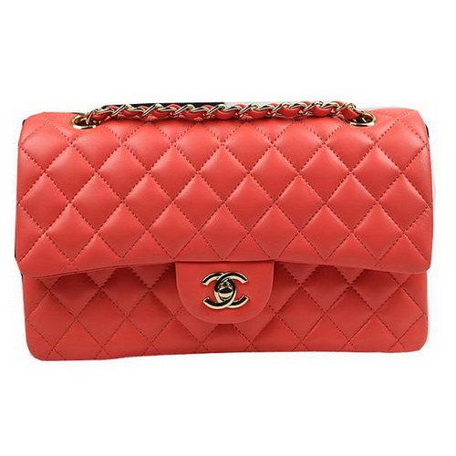 Borse Chanel Serie 2.55 Arancione Pelle originale CFA1112 Oro