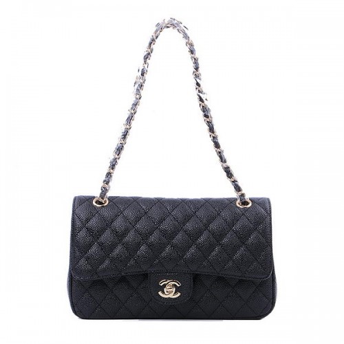 Chanel Borsa con patta classica serie 2.55 1112 Black Cannage Pattern Gold