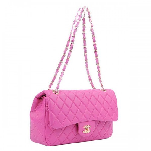 Borsa classica con patta Chanel 2.55 Series 1112 Peach Sheepskin Gold