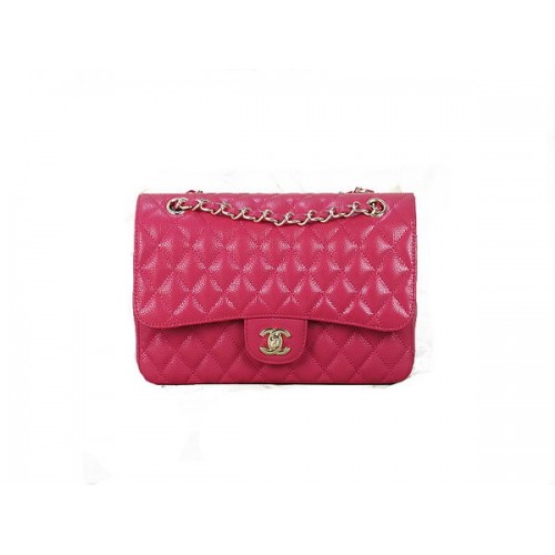 Chanel 2.55 Series Classic Flap Bag 1112 Rose Cannage Pattern Original Leather Gold
