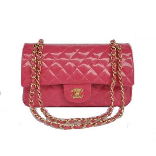 Cheap Chanel 2.55 Series Flap Bag 1112 Hardware dorato in pelle verniciata color pesca
