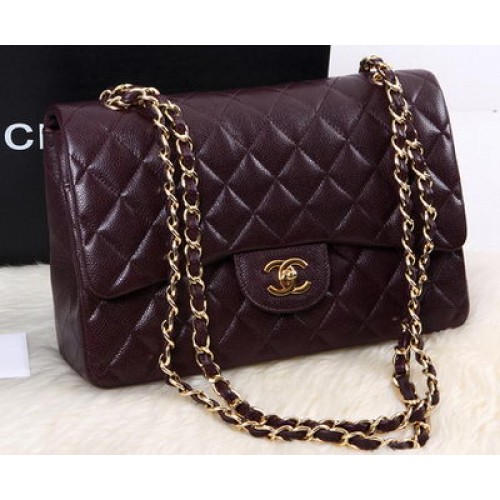 Chanel 2.55 Series Flap Bag Original Cannage Pattern Pelle A1112 Borgogna