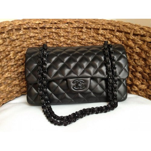 Chanel Borsa con patta serie 2.55 Pelle di agnello originale A1112 nera