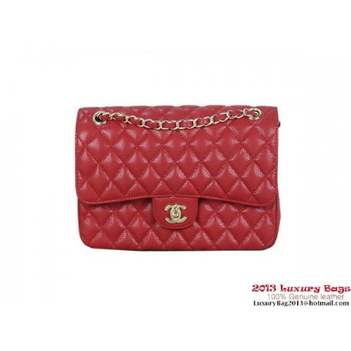 Chanel 2.55 Series Flap Bag Red Original Cannage Patterns Pelle A1112 Gold