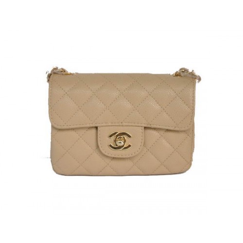 Chanel 2.55 mini Flap Bag 1115 Pelle di montone beige Hardware dorato