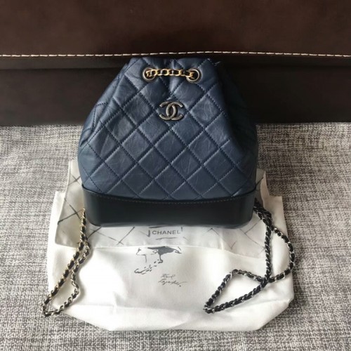 Chanel 2018 Zaino in pelle di vitello originale 81229 blu