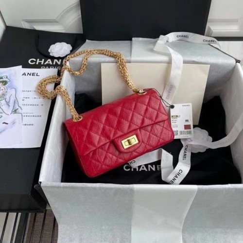 Chanel 2.55 Borsa con patta in pelle di vitello A37586 rossa