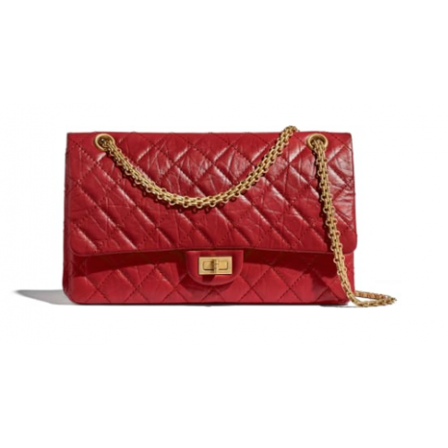 Chanel 2.55 Borsa con patta in pelle di vitello A37587 rossa