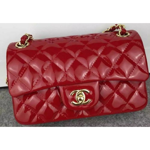 Chanel Borsa a doppia patta serie 2.55 Borgogna Pelle verniciata originale CF7024 Oro