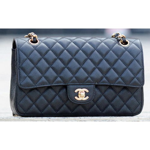 Chanel 2.55 Series Flap Bag Black Cannage Pattern A1112 Gold