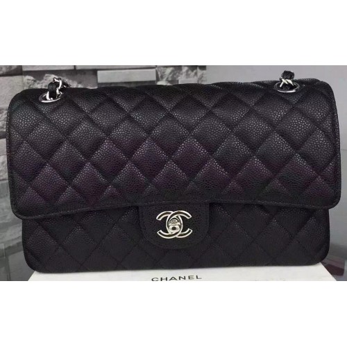 Borsa con patta Chanel serie 2.55 Pelle modello Cannage CF8024 nera