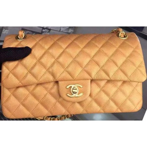 Chanel Borsa con patta serie 2.55 Pelle cavier oro A05480 Oro