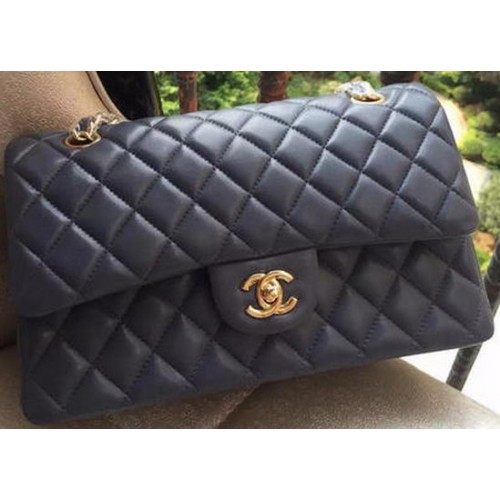 Borsa con patta Chanel serie 2.55 in pelle grigia originale A01112 oro