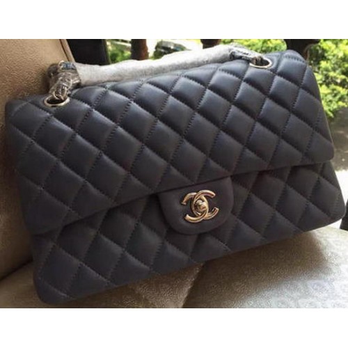 Borsa con patta Chanel serie 2.55 in pelle grigia originale A01112 argento