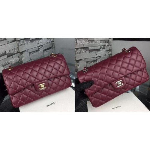 Chanel Borsa con patta serie 2.55 Pelle di agnello A5024 Borgogna