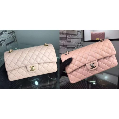 Borsa con patta Chanel serie 2.55 in pelle di agnello A5024 rosa