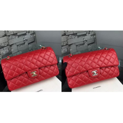 Borsa con patta Chanel serie 2.55 in pelle di agnello A5024 rossa