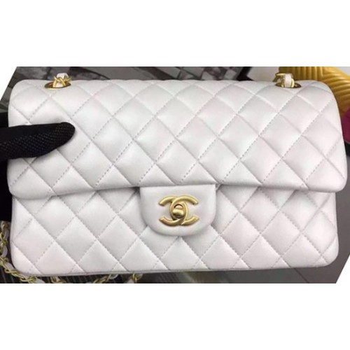 Chanel Borsa con patta serie 2.55 OffWhite Pelle di montone A06375 Oro