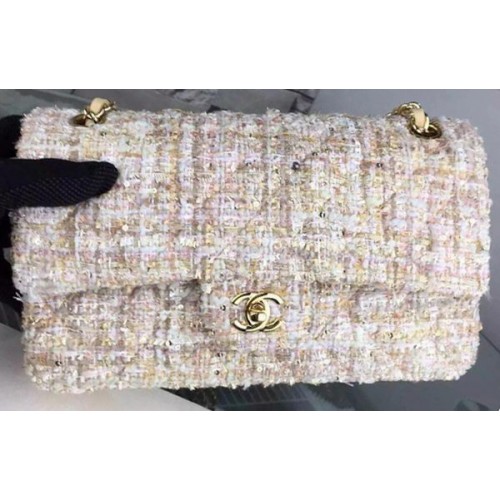 Chanel Borsa con patta serie 2.55 Tessuto originale A1025 Albicocca