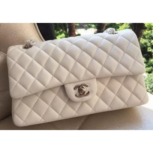 Chanel Borsa con patta serie 2.55 Pelle di agnello originale A1112 bianca