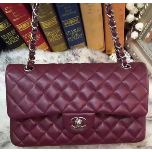 Chanel Borsa con patta serie 2.55 Pelle di montone originale A09765 Borgogna
