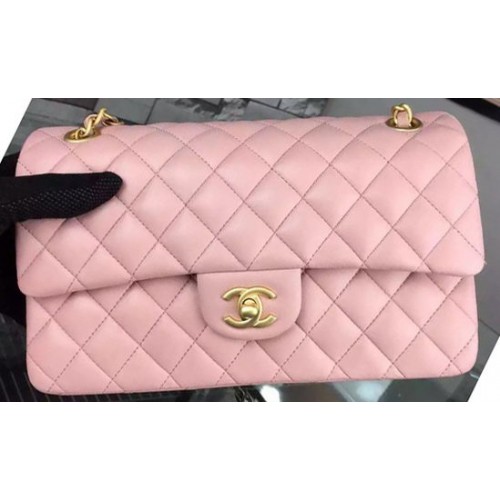 Chanel Borsa con patta serie 2.55 Pelle di montone rosa A06375 Oro
