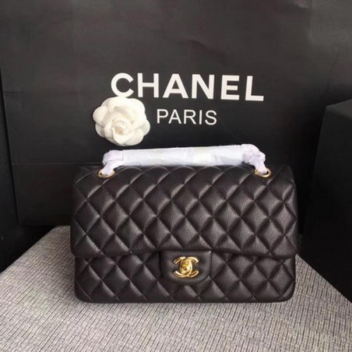 Borse con patta Chanel serie 2.55 nere pelle di daino originale A1112 oro