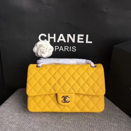 Borse con patta Chanel serie 2.55 pelle di daino originale A1112 giallo